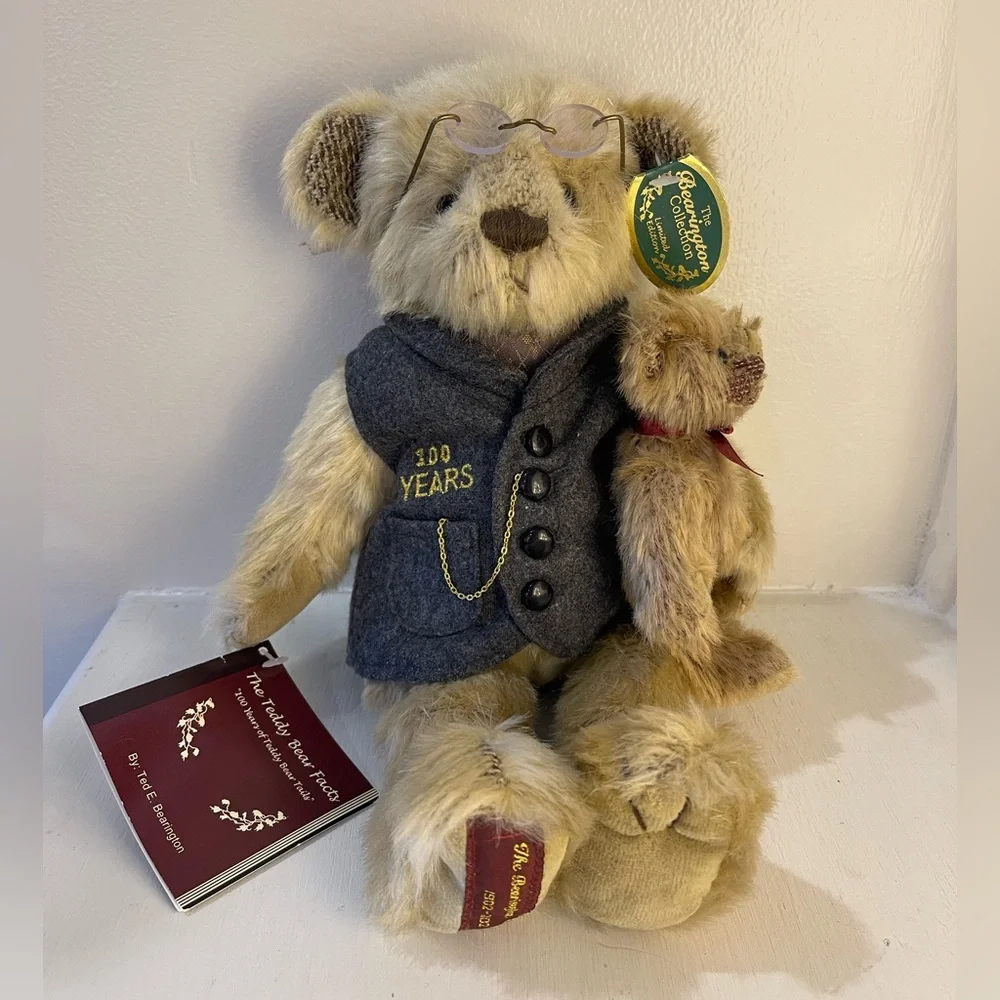 Limited Edition Bearington Teddy Bear with Glasses - Picture 1 of 7